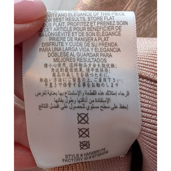 VTG Y2K Herve Leger Aerin Rose Gold Bandage Dress XS Metallic Bodycon Mini Glam - Picture 12 of 14